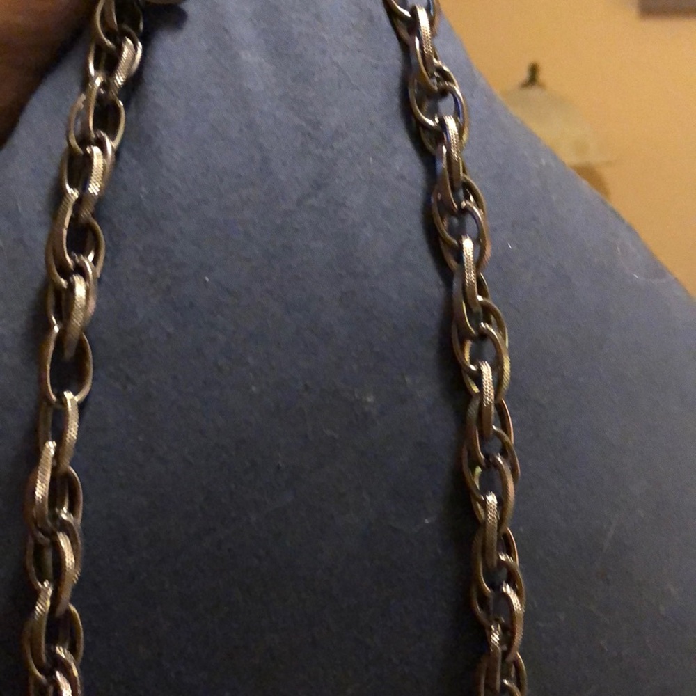 Long gunmetal necklace